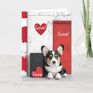 Corgi dog Valentine Card Dankeskarte