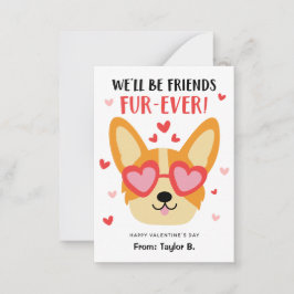 Corgi Dog Valentine's Day Cards für Kinder Mitteilungskarte