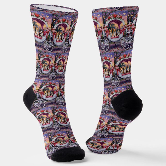 Corgi Dog Valentine's Day  Socken (Gewinkelt)