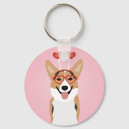 Corgi Dog Valentinstag Schlüsselanhänger