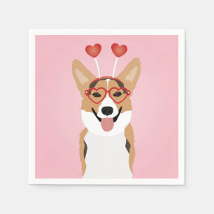 Corgi Dog Valentinstag Serviette