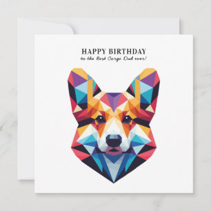 Corgi Dog Vater Moderner Personalisierter Geburtst Karte