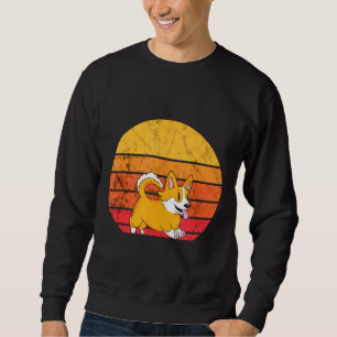 Corgi Dog Vintag Retro Sunset Pembroke Welsh Corg Sweatshirt