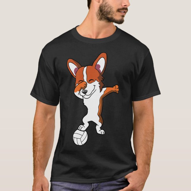 Corgi Dog Volleyball T-Shirt (Vorderseite)