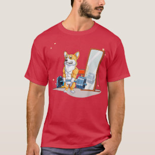 Corgi Dog Weightlift Fitness Gym T-Shirt
