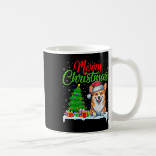 Corgi Dog Weihnachtsbaum Lichter Funny Xmas Corgi Kaffeetasse