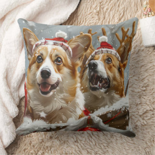 Corgi Dog Weihnachtsfest Kissen