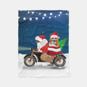 Corgi Dog Weihnachtsmann Fleecedecke