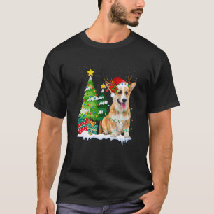 Corgi Dog Weihnachtsmannmütze Rentier Weihnachtsbe T-Shirt
