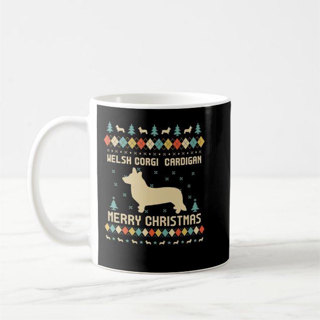 Corgi Dog Welsh Corgi (Cardigan) Ugly Christmas Sw Kaffeetasse (Links)