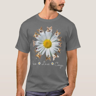 Corgi Dogs Peace Love Daisy Dog Mom Corgi Dogs  T-Shirt