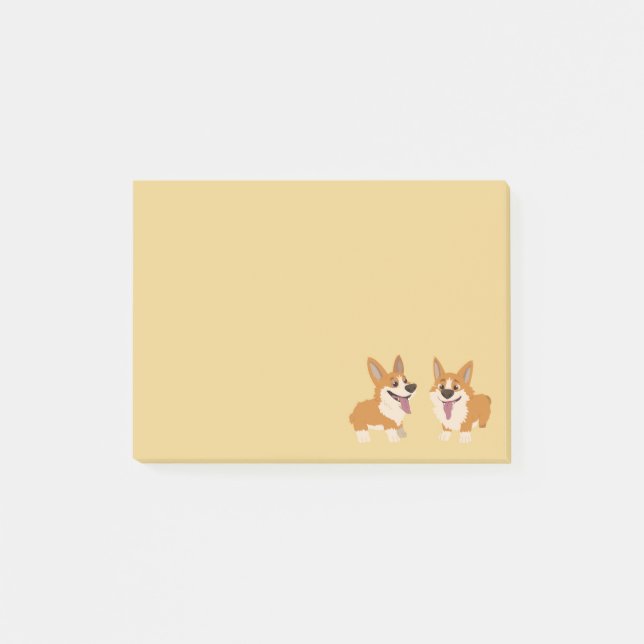 Corgi Dogs Post-it Klebezettel (Vorderseite)
