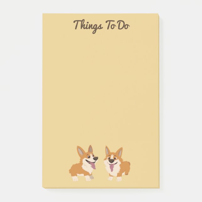 Corgi Dogs Post-it Klebezettel (Vorderseite)