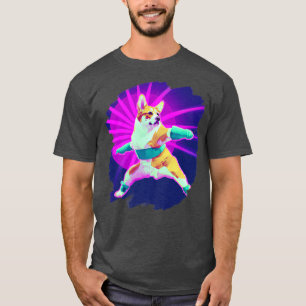 Corgi Doing Karate Kick Black Belt Kampfkünste Do T-Shirt