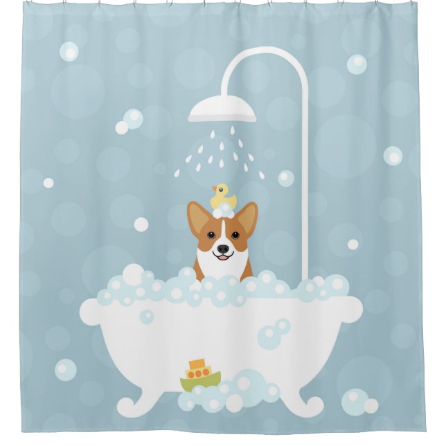 Corgi-Duschvorhang Duschvorhang (Vorderseite)