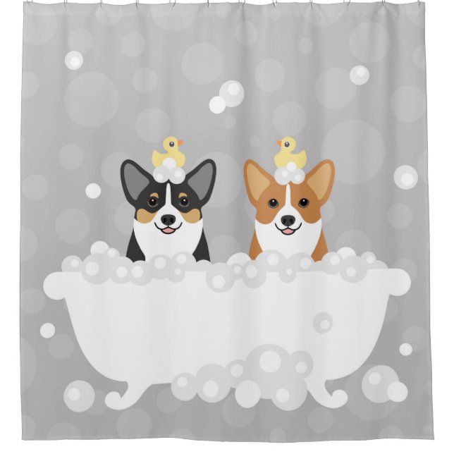 Corgi-Duschvorhang Duschvorhang (Vorderseite)