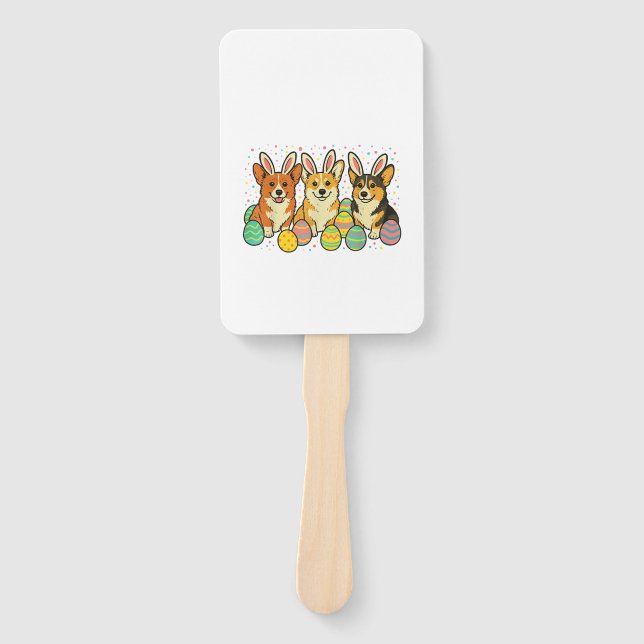 Corgi Easter T-Shirt_1 Fächer (Vorderseite)
