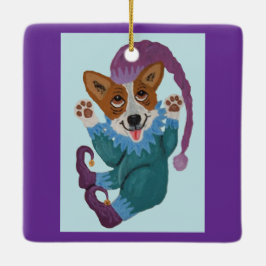 Corgi-Elf Keramikornament