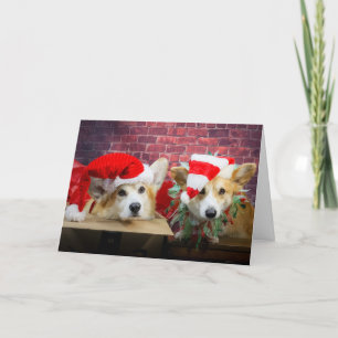 Corgi Elf Weihnachtskarte Karte