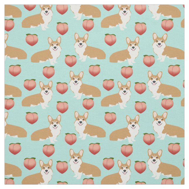 Corgi Emoji Fabric - niedliche Pfirsichkorgis-Hint Stoff (Muster)