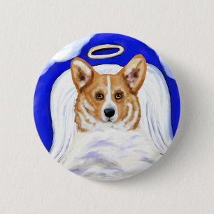 Corgi Engel Button