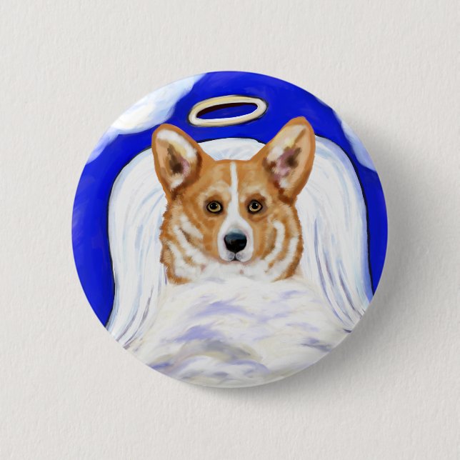 Corgi Engel Button (Vorderseite)
