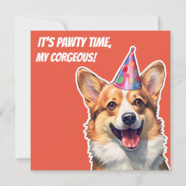 Corgi Es ist Geburtstagsfeier Zeit meine korgeous Einladung