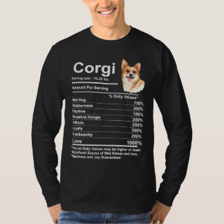 Corgi Facts Nutrition Funny Corgi Mama Dog 675 T-Shirt
