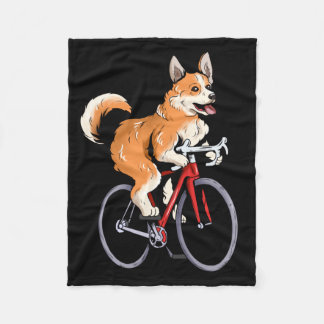 Corgi fährt Fahrrad Süßer Biker Radfahrer Fleecedecke