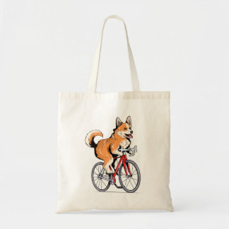 Corgi fährt Fahrrad Süßer Biker Radfahrer Tragetasche