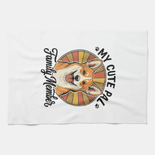Corgi-Familien-Shirt Vintage Haustierliebhaber-Des Geschirrtuch
