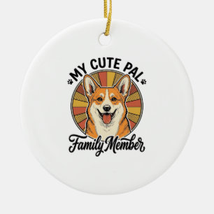 Corgi-Familien-Shirt Vintage Haustierliebhaber-Des Keramik Ornament