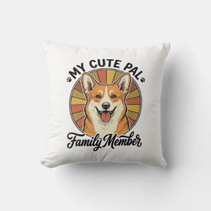 Corgi-Familien-Shirt Vintage Haustierliebhaber-Des Kissen