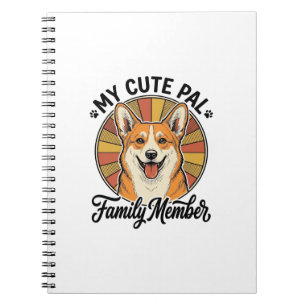 Corgi-Familien-Shirt Vintage Haustierliebhaber-Des Notizblock