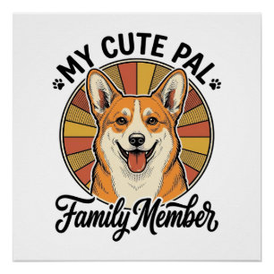 Corgi-Familien-Shirt Vintage Haustierliebhaber-Des Poster
