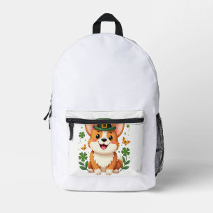 Corgi-Fan Shamrock Frohen St. Patrick's Day Bedruckter Rucksack