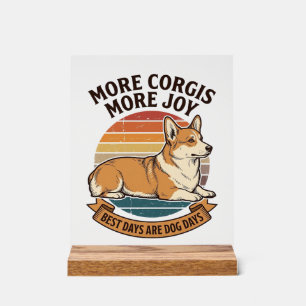 Corgi-Fan-Shirt Vintage Gravur Hunde-Zitat Desi Acrylschild