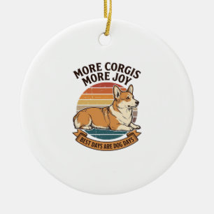 Corgi-Fan-Shirt Vintage Gravur Hunde-Zitat Desi Keramik Ornament