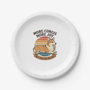 Corgi-Fan-Shirt Vintage Gravur Hundezitat Desi Pappteller