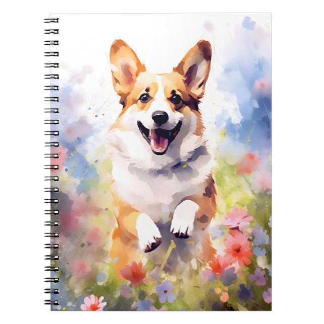 Corgi farbige Aquarellbilder Notizblock (Vorderseite)