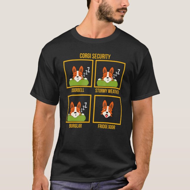 Corgi Fauler Sicherheits Hund T-Shirt (Vorderseite)