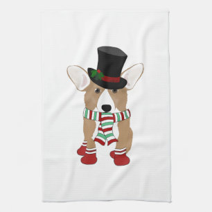 Corgi-Feiertag-Küchenhandtuch Geschirrtuch