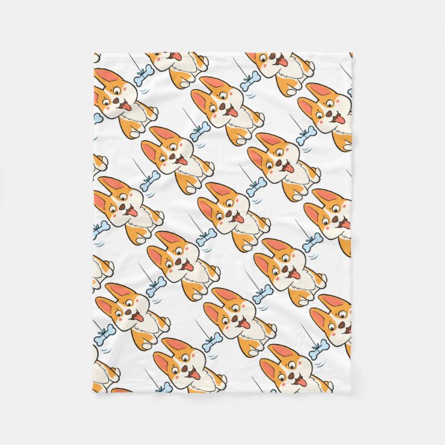 Corgi Fleecedecke (Vorderseite)