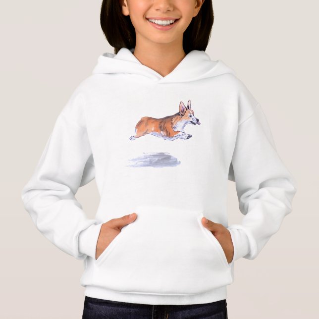 Corgi Flight Sumie Malerei Hoodie (Vorderseite)