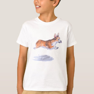 Corgi Flight Sumie Malerei T-Shirt