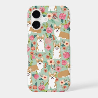 Corgi Florals iPhone-Hülle - Minze