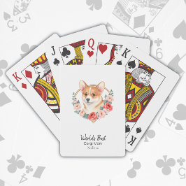 Corgi Florals Weltbeste Mama für Hunde Personalisi Spielkarten