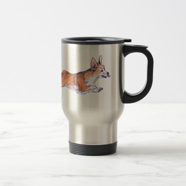 Corgi-Flug-Saummalerei Reisebecher (Rechts)