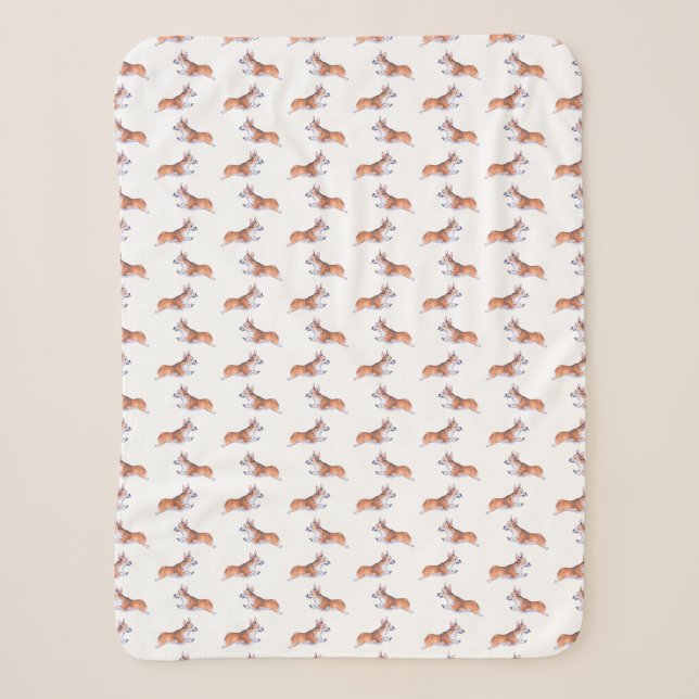 Corgi-Flugersumie-Muster Sherpadecke (Vorderseite)