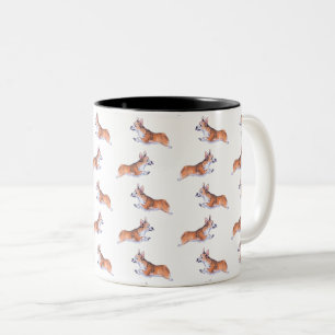 Corgi-Flugeruch Zweifarbige Tasse
